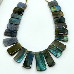 Labradorite "collar" on adjustable silk cord